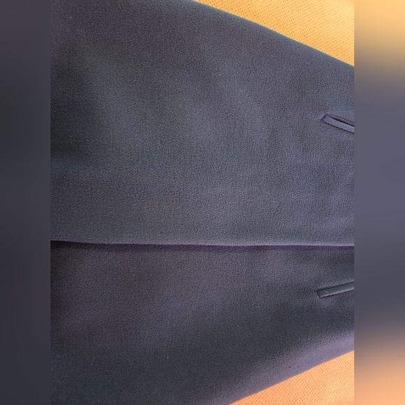 Vintage Wool Scarf Jacket Coat A Line Long Blue Over Coat Women's Size 18 Pure - Picture 12 of 16